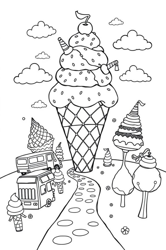 kostenlose Eiscreme-Malvorlage