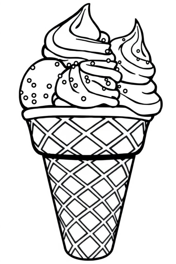 kostenlose Eiscreme Ausmalbild