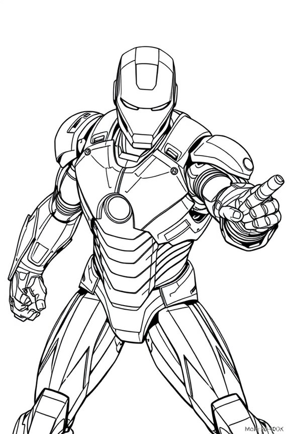 kostenlose Iron Man Ausmalbildseite