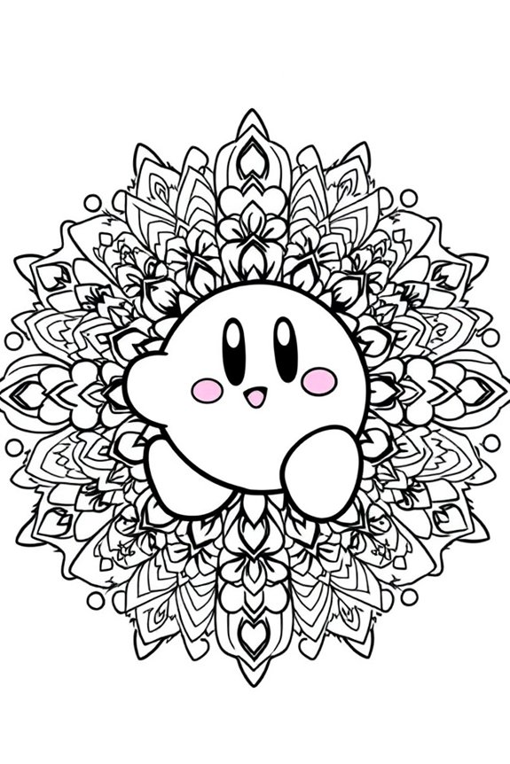 kostenlose Kirby Mandala Ausmalbilder