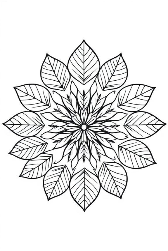 kostenlose Blätter Mandala Ausmalbilder