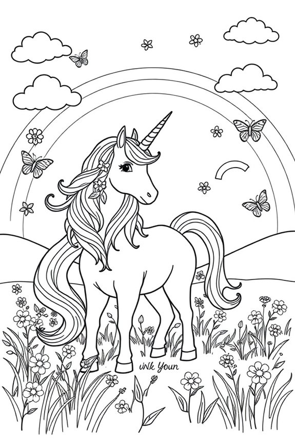 kostenlose magische Einhorn-Ausmalbilder