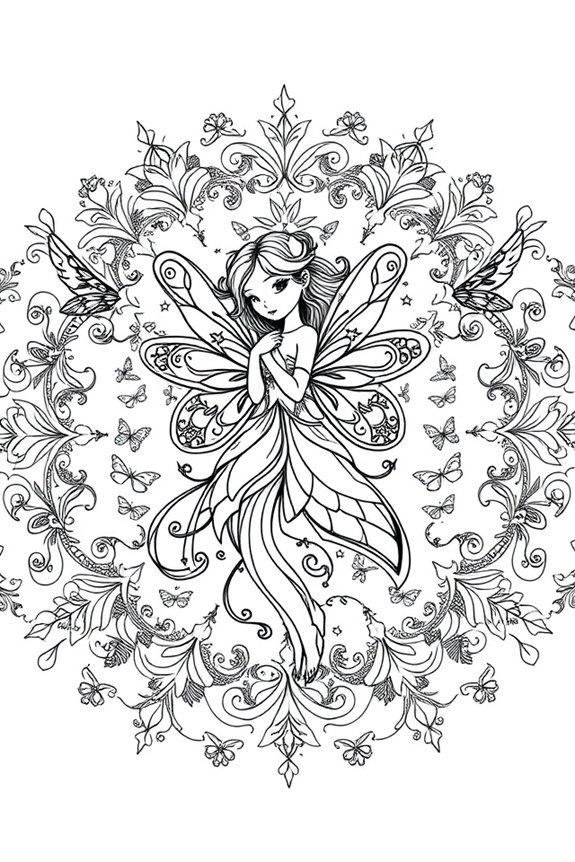 kostenlose Mandala-Feen-Ausmalbilder