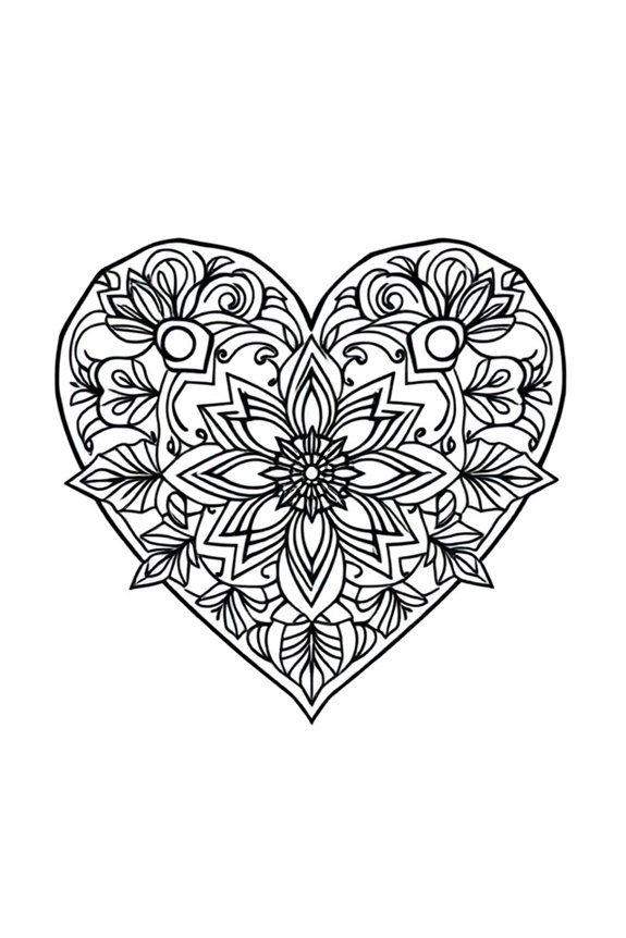 kostenloses Mandala Herz Ausmalbild