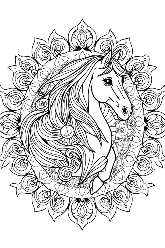 kostenlose Mandala Pferd Ausmalbilder