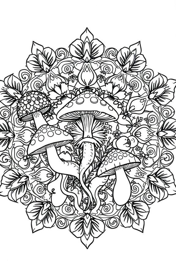 kostenlose Mandala-Pilz-Ausmalvorlagen