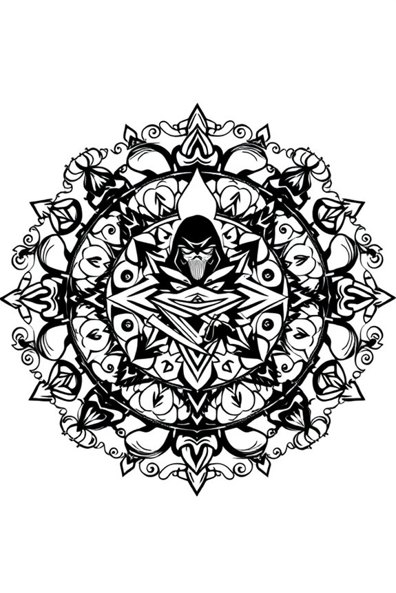 kostenlose Mandala Ninja Ausmalbilder