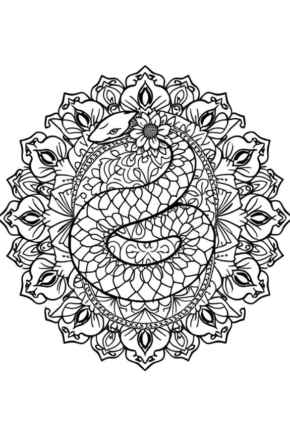 kostenlose Mandala-Schlangen-Ausmalbilder