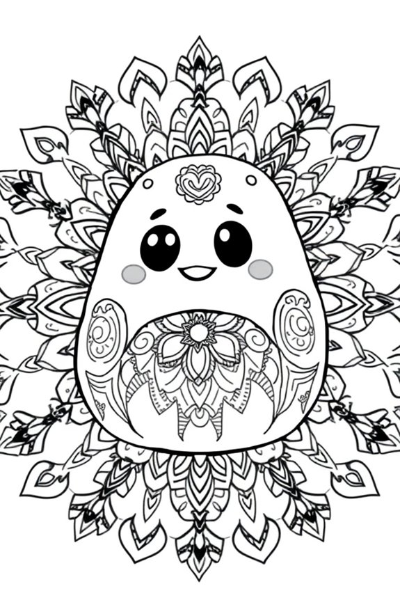 kostenlose Mandala Squishmallow Ausmalvorlage
