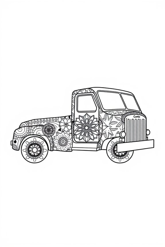 kostenlose Mandala LKW Ausmalbilder