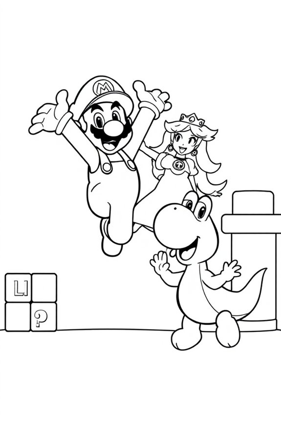 kostenlose Mario-Ausmalvorlage