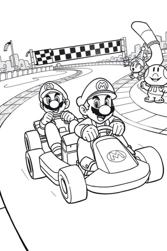 kostenlose Mario Kart Ausmalvorlage