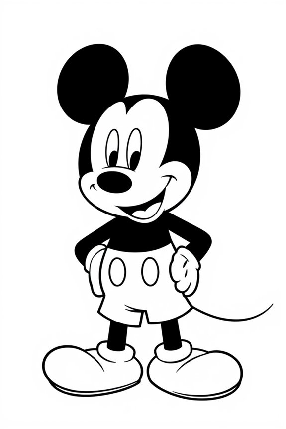 kostenlose Mickey-Mouse-Ausmalvorlage