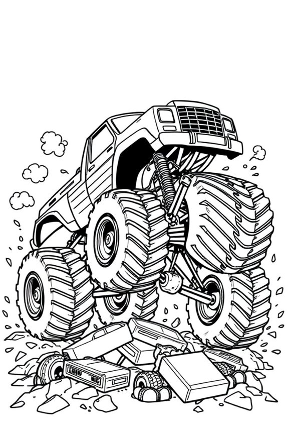 kostenlose Monstertruck-Ausmalbilder