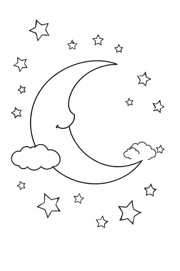 kostenlose Mond Stern Ausmalbilder