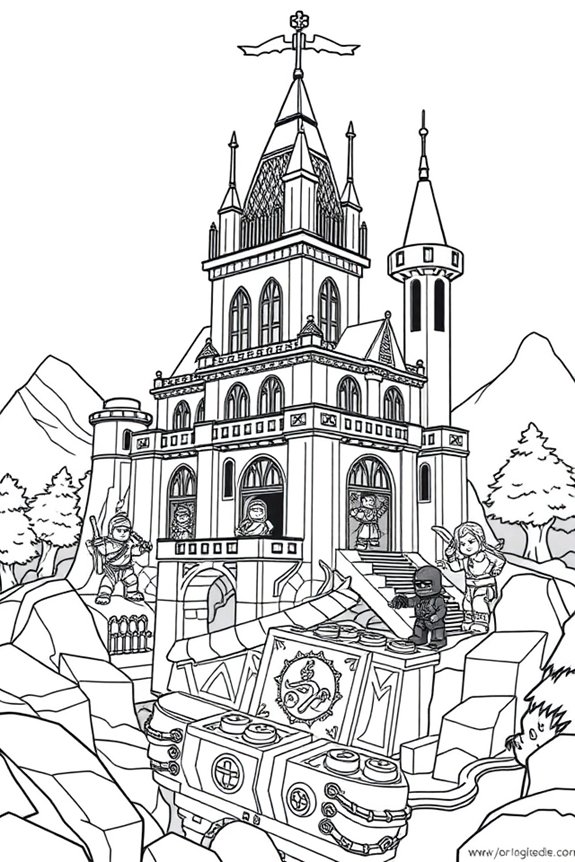 kostenlose Ninjago Schloss Ausmalbild