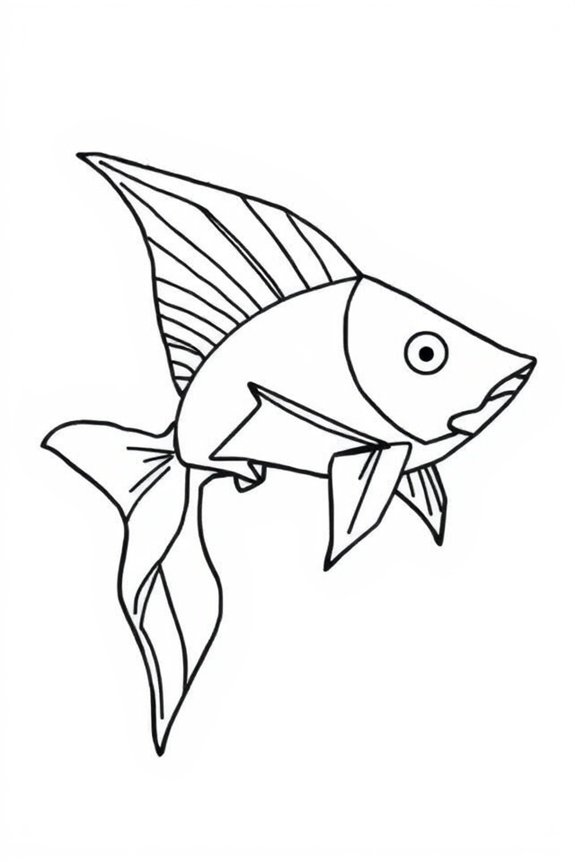 kostenlose Origami-Fisch-Ausmalbilder