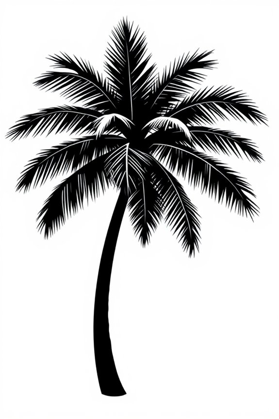 kostenlose Palme Ausmalvorlage