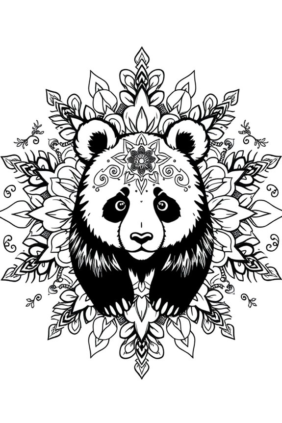 kostenlose Panda Mandala Ausmalbilder