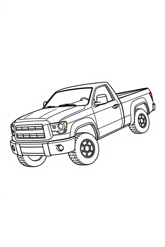 kostenloser Pickup Truck Ausmalbild