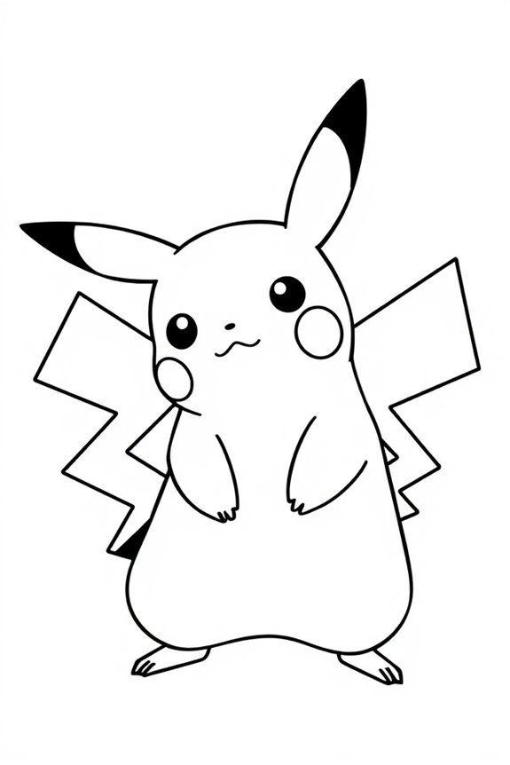 kostenlose Pikachu Ausmalvorlage