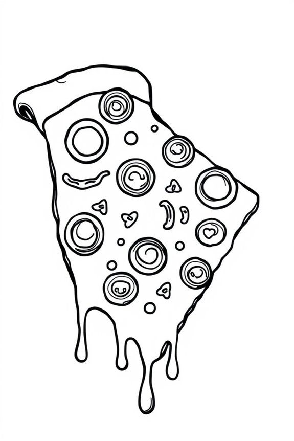 kostenlose Pizzastück-Ausmalvorlage