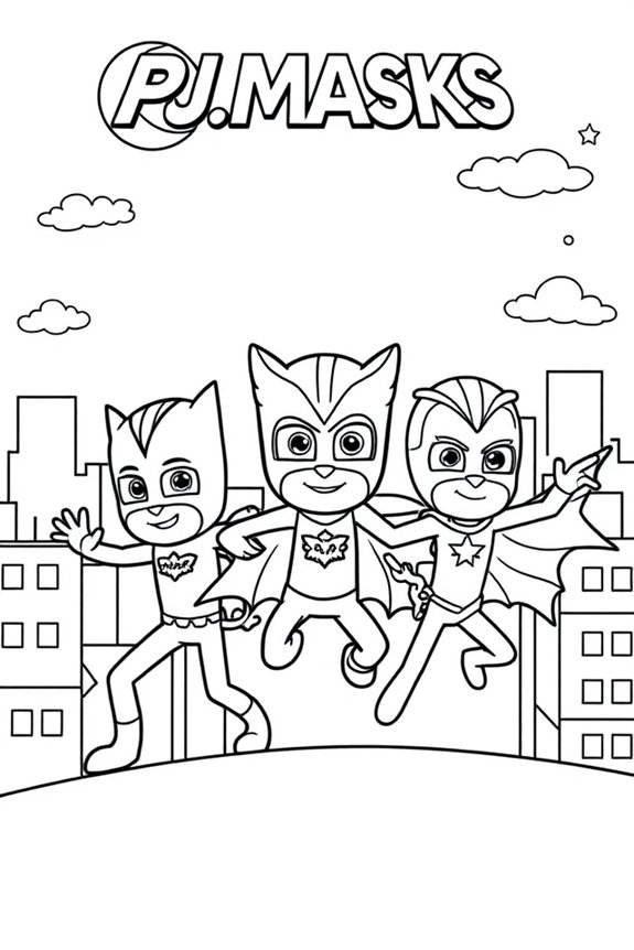kostenlose PJ Masks Malvorlage