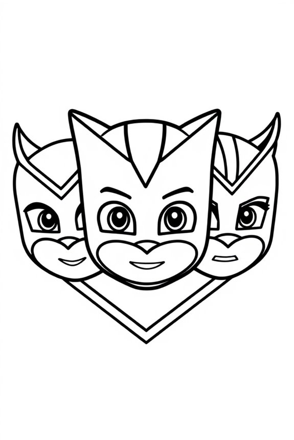 kostenlose PJ Masks Ausmalvorlage