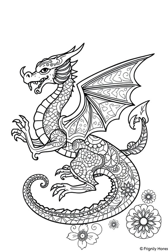 kostenloses ausdruckbares Drachen-Mandala