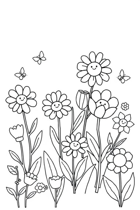 kostenlos ausdruckbare Blumen-Malvorlagen