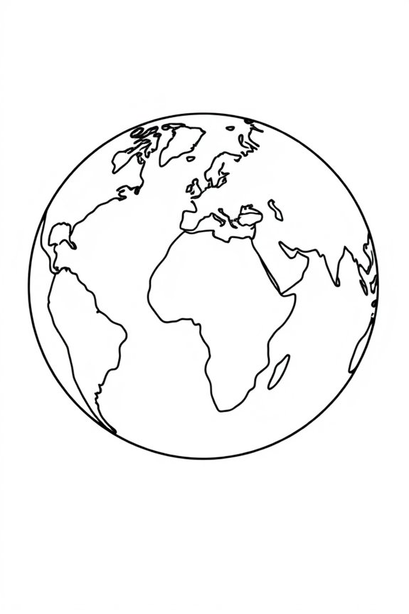 kostenlos ausdruckbare Globus-Ausmalbilder