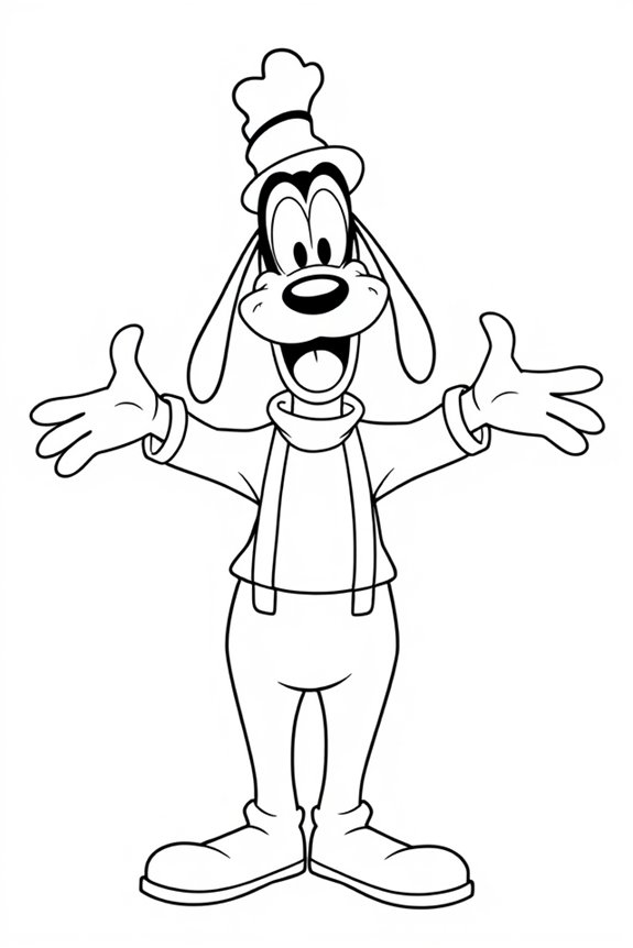 kostenlos ausdruckbare Goofy-Ausmalbilder