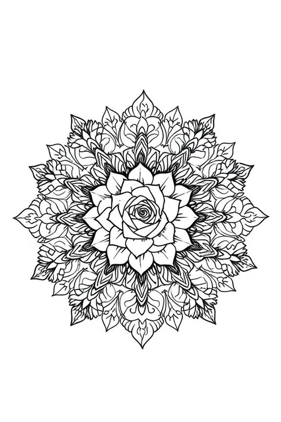 kostenlos ausdruckbare Mandala-Rose
