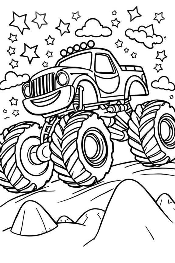kostenlose ausdruckbare Monstertruck-Malvorlage