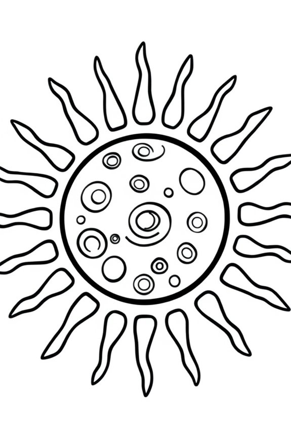 kostenlos ausdruckbare Sonne zum Ausmalen