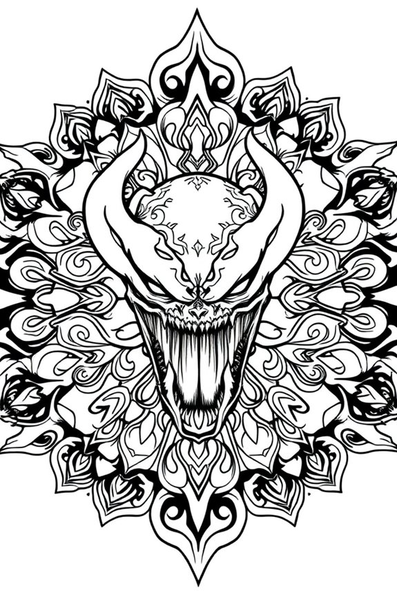 kostenlos ausdruckbares Venom Mandala