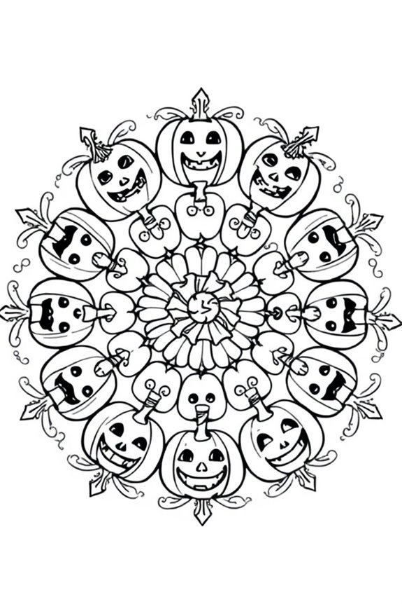 kostenlose Kürbis Mandala Ausmalbilder