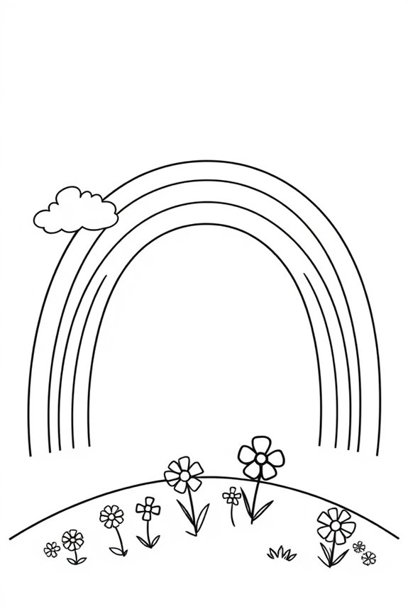 kostenloses Regenbogen-Ausmalbild