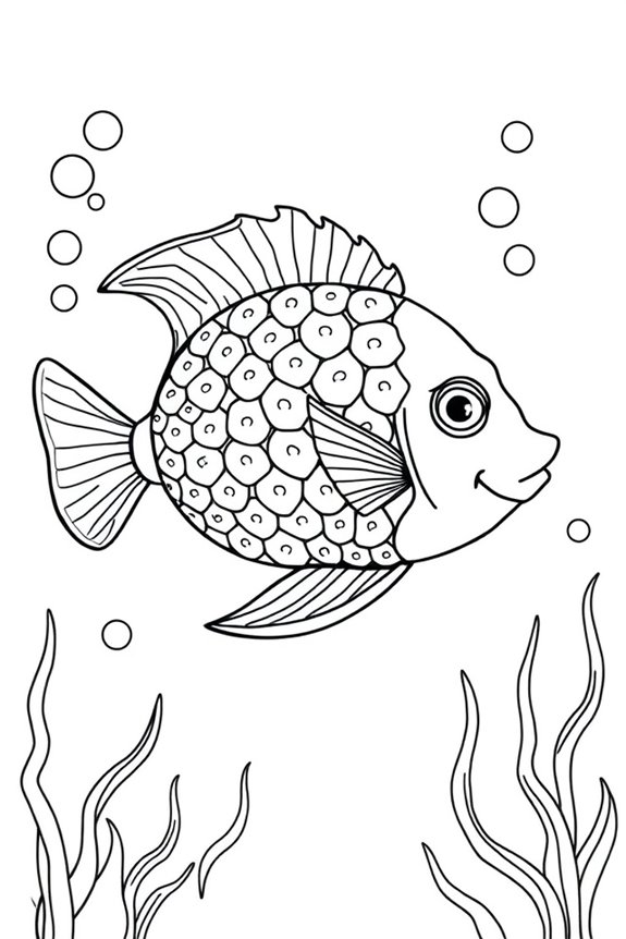 kostenlose Ausmalvorlage Regenbogenfisch
