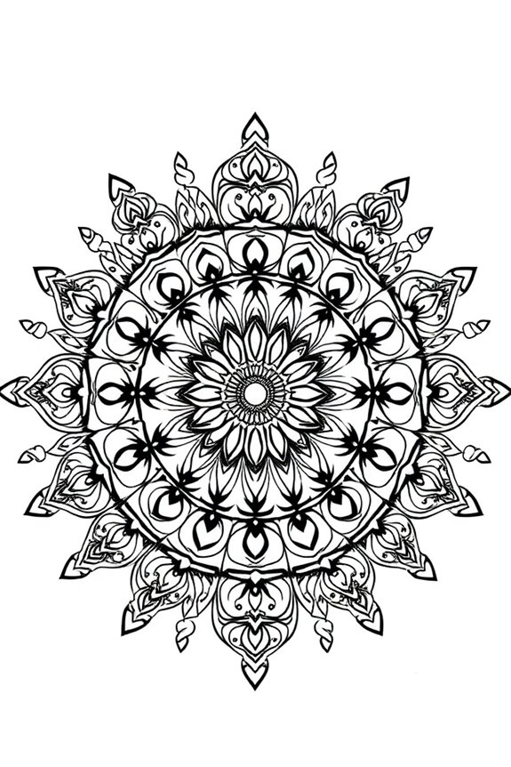 kostenlose Regenbogen Mandala Malvorlage