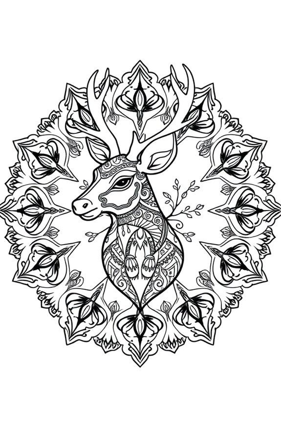 kostenlose Rentier Mandala Ausmalbilder