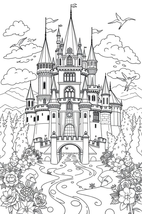 kostenloses Roblox Schloss Ausmalbild