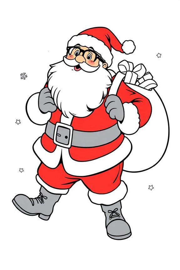 kostenlose Weihnachtsmann-Ausmalvorlage