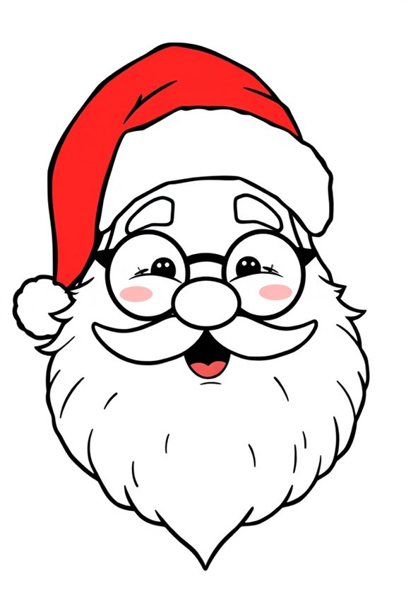 kostenlose Weihnachtsmann-Gesicht Ausmalbilder