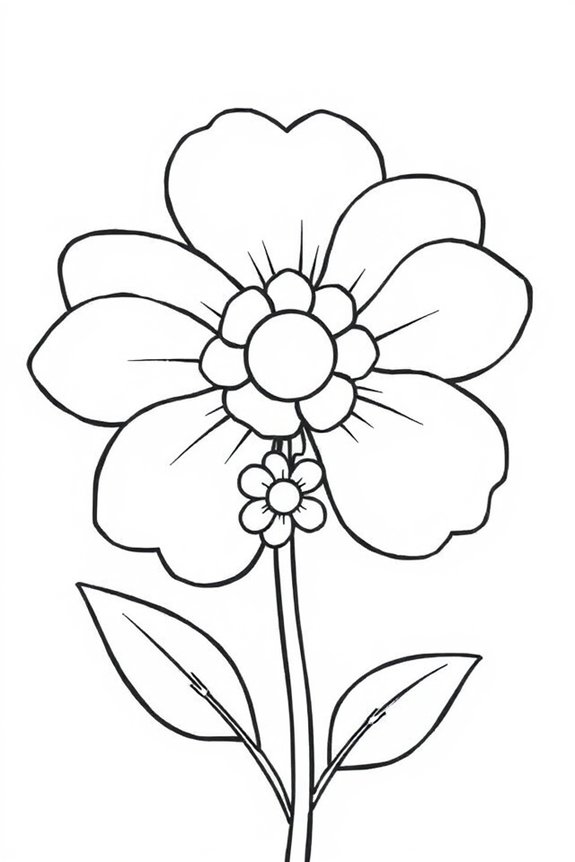 kostenlose einfache Blumenmalvorlage