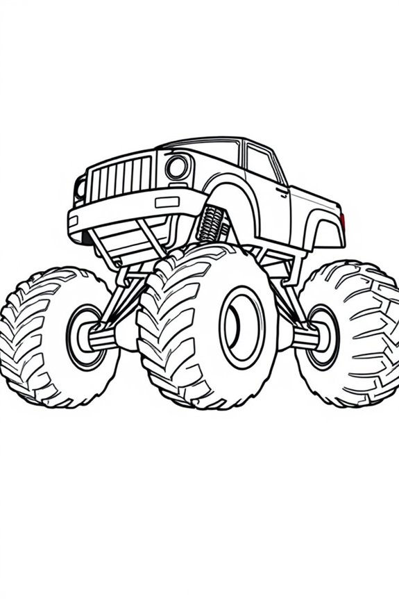 kostenloses einfaches Monstertruck-Ausmalbild