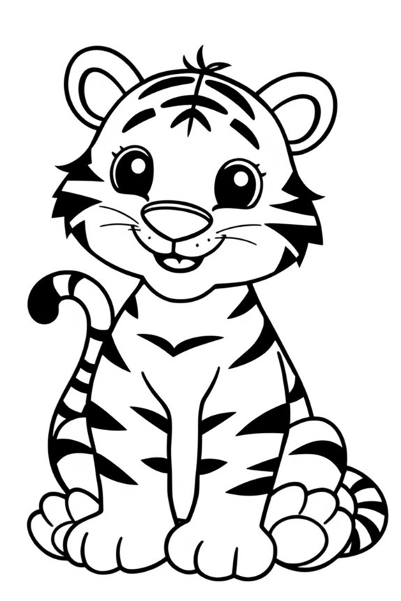 kostenlose einfache Tiger-Malvorlage
