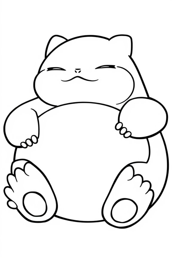 kostenlose Snorlax-Ausmalbildseite