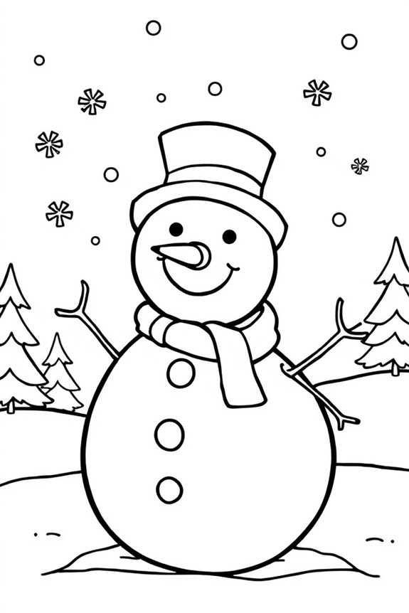 kostenlose Schneemann-Ausmalvorlage