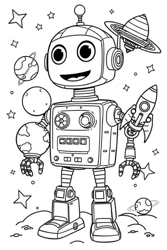 kostenlose Weltraum-Roboter-Ausmalbilder